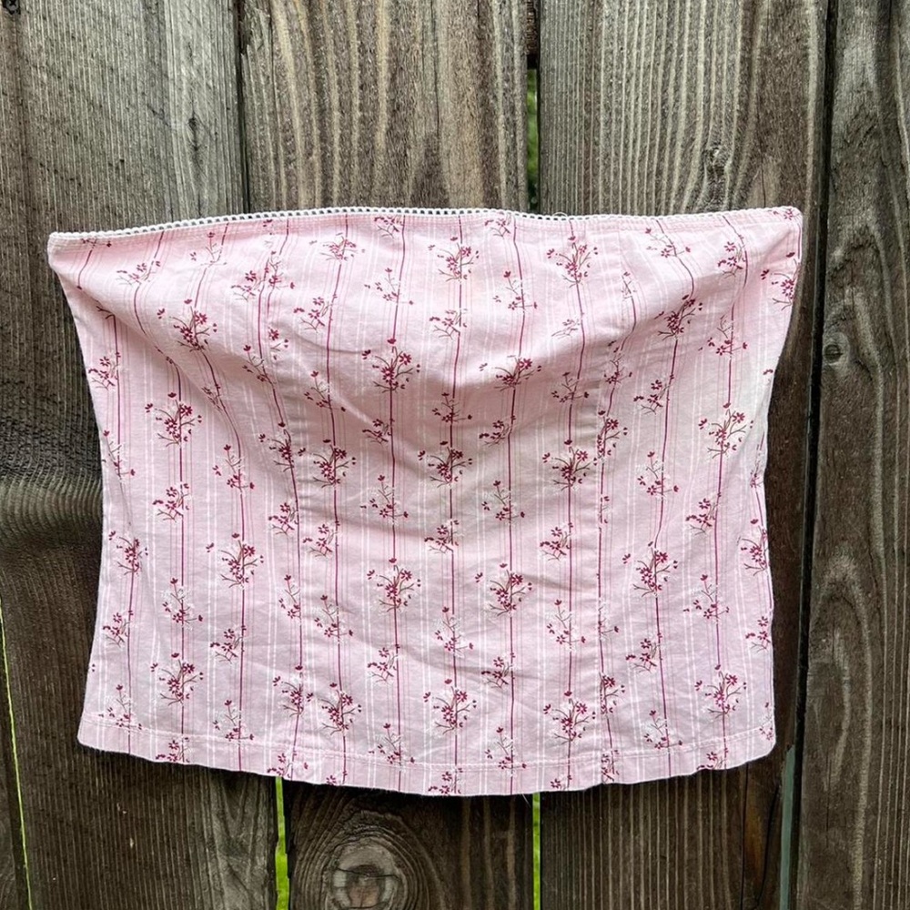 vintage charlotte russe pink strapless top